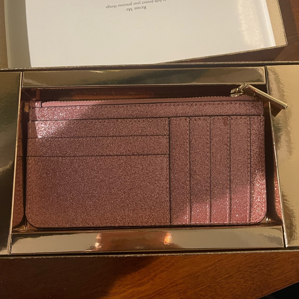 Kate Spade Pink Glitter Wristlet Wallet - Picture 2 of 7